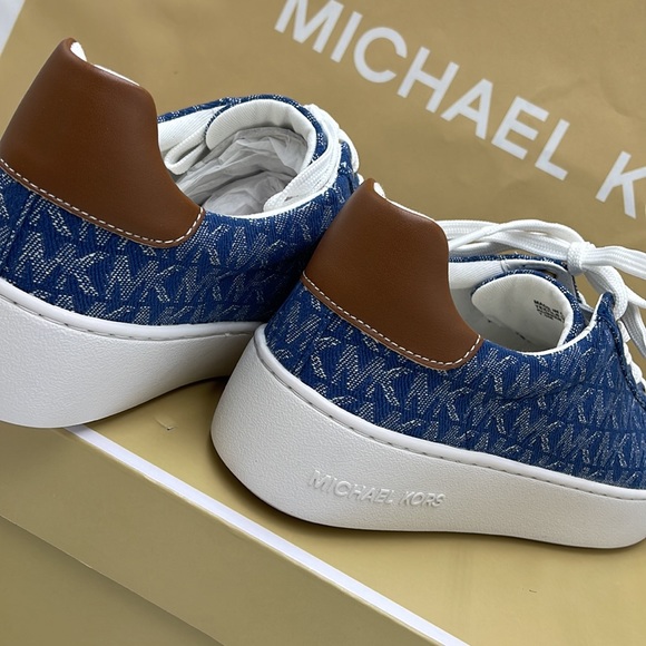 Michael Kors Poppy Lace Up MK Signature Denim JQD SM 49F2POFS1Y sneakers - Picture 15 of 16
